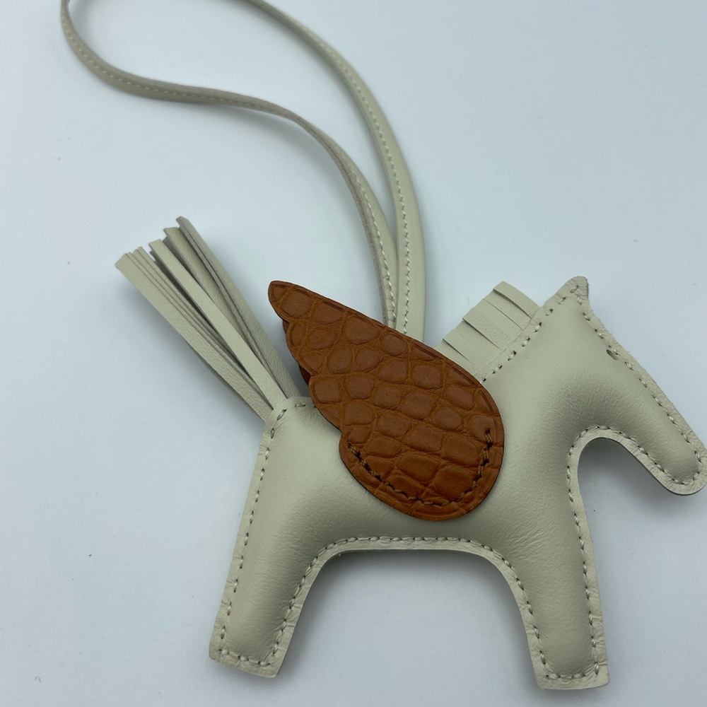 Cream and Brown Winged Horse Bag Charm